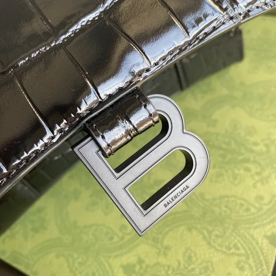 Balenciaga Hourglass Dark Metallic رمادي Top Handle