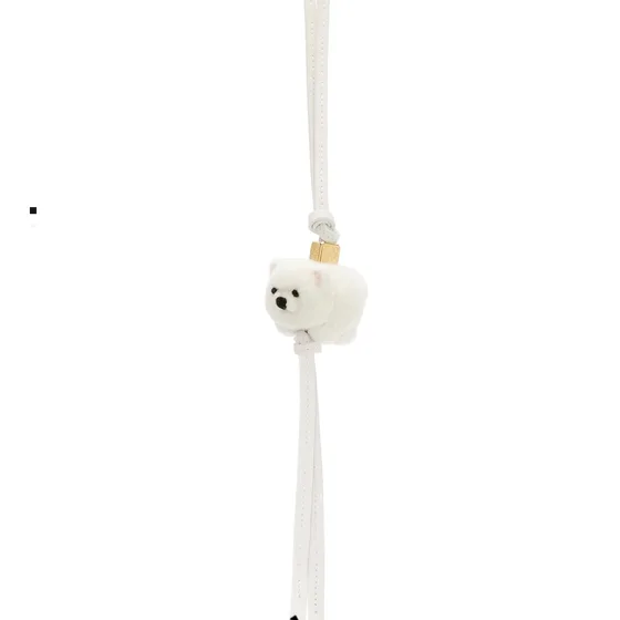 Loewe Chow Chow Felt Charm أبيض Pouch