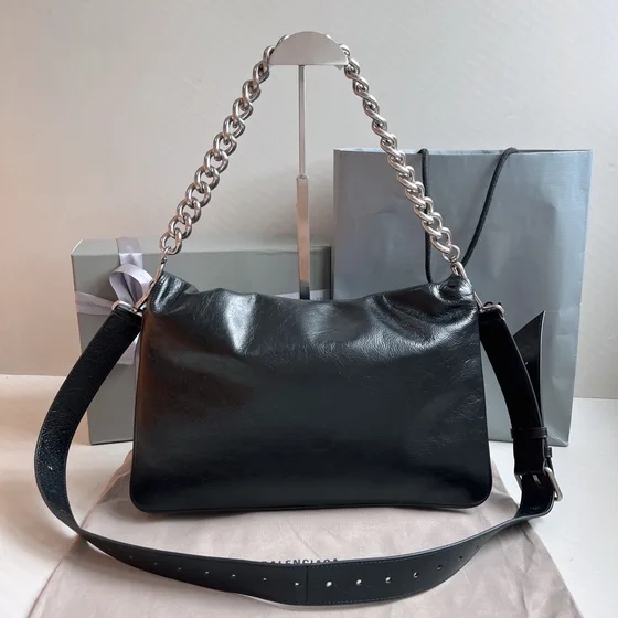 Balenciaga Bb Soft Large Flap Bag Black Shoulder Bag