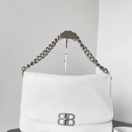 Balenciaga Bb Soft Flap Bag White Shoulder Bag