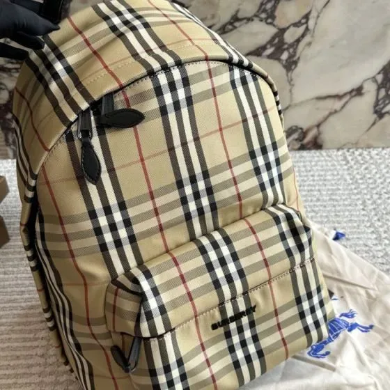 Burberry Vintage Check Nylon Backpack Beige Backpack