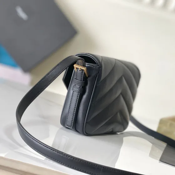 YSL Toy Loulou Strap Bag Dark Grey Crossbody