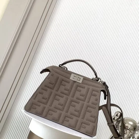 Fendi Peekaboo Iseeu Small Gray Top Handle