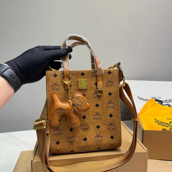 MCM Aren Visetos Tote Black Tote Bag