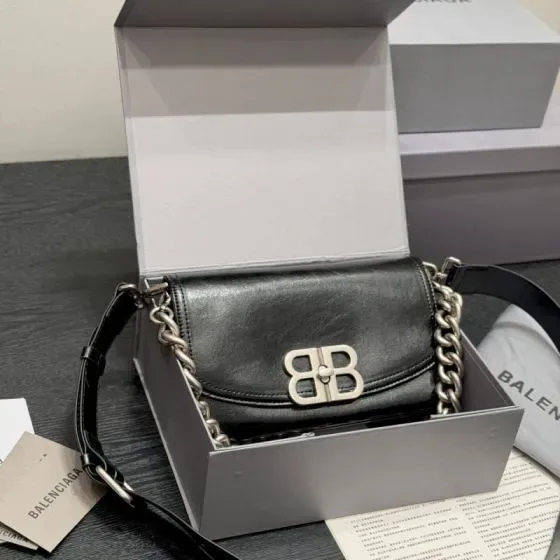Balenciaga Bb Soft Flap Bag Black Shoulder Bag