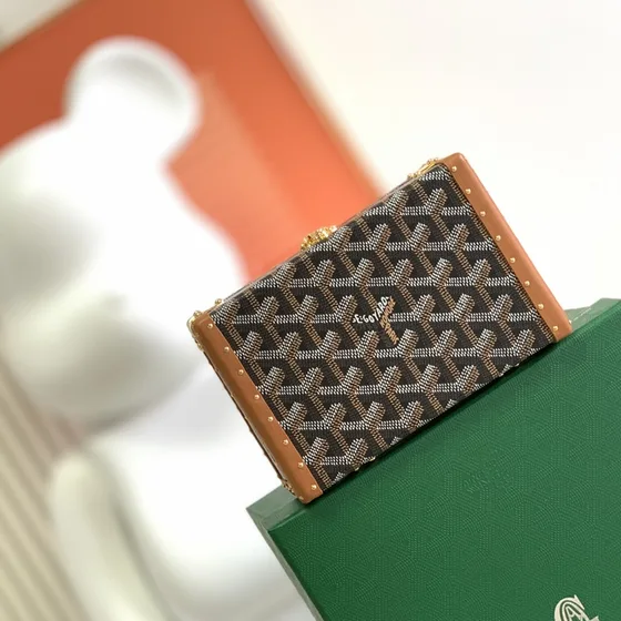 Goyard Minaudière Trunk Marrone/Nero Pochette