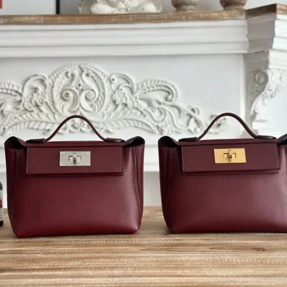 Hermes 24 24 Mini Burgundy Top Handle