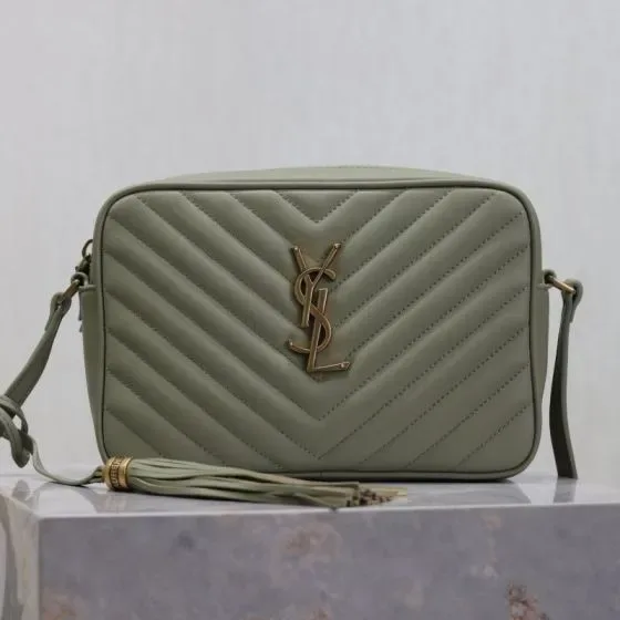 YSL Lou Camera Bag Sage Green Crossbody
