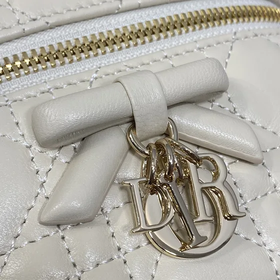Dior Lady Dior Vanity Case Trắng Top Handle