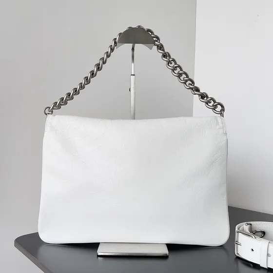 Balenciaga Bb Soft Flap Bag White Shoulder Bag