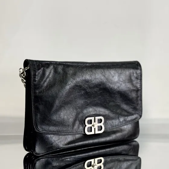 Balenciaga Bb Soft Chain Сумка с клапаном Чёрный Сумка на плечо
