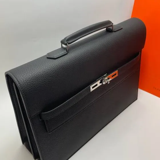Hermes Kelly Zwart Togo 37cm business