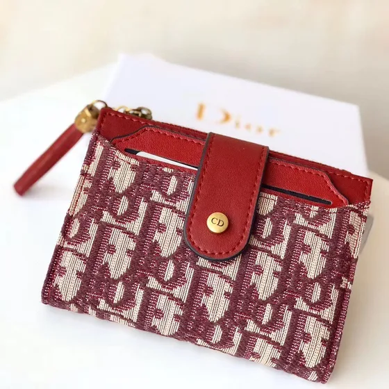 Dior Saddle Zipped Card Holder Bordô Card Holder