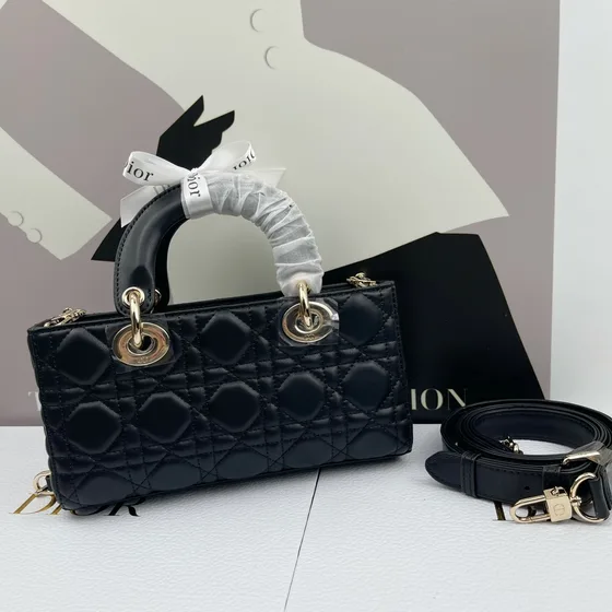 Dior Lady D-Joy Preto 22cm Alça superior