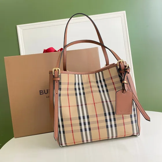 Burberry Canterbury Tote Brown / Beige Check Tote Bag