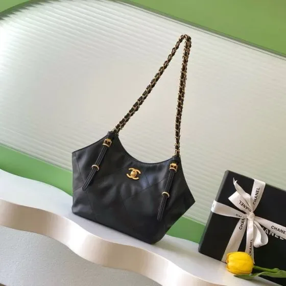 Chanel Hobo Handbag Black Hobo