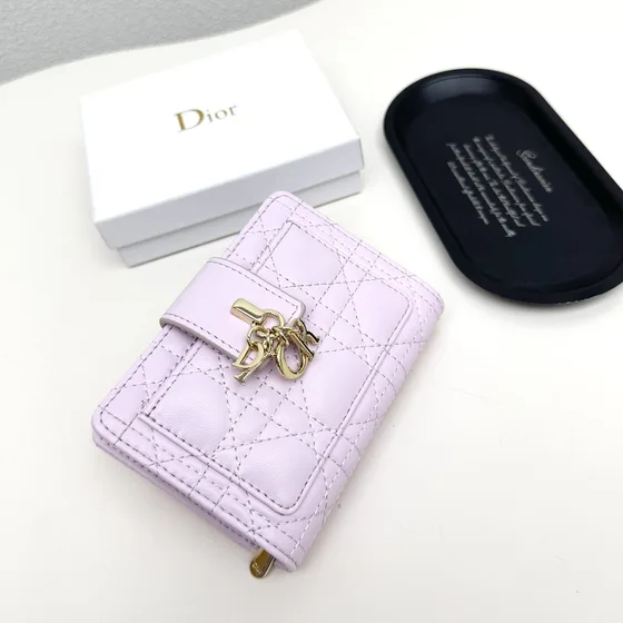 Dior Lady Dior 5-Gusset Card Holder Light Violet Card Holder