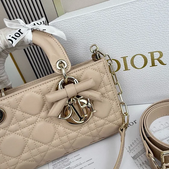 Dior Lady D-Joy Beige 22cm Tophåndtag