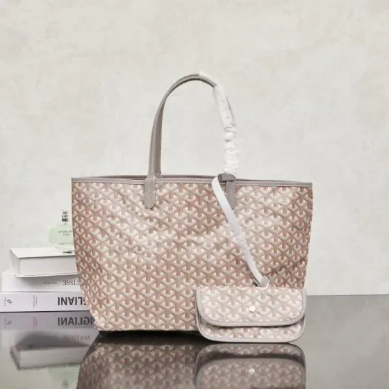 Goyard Saint Louis Light Grey Pink Tote Bag