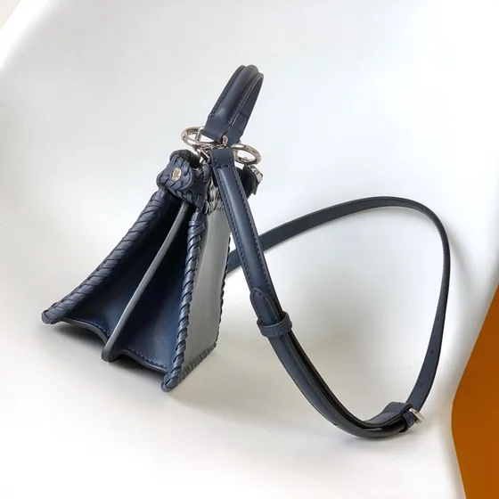Fendi Peekaboo Marinblå Blå Topphandtag