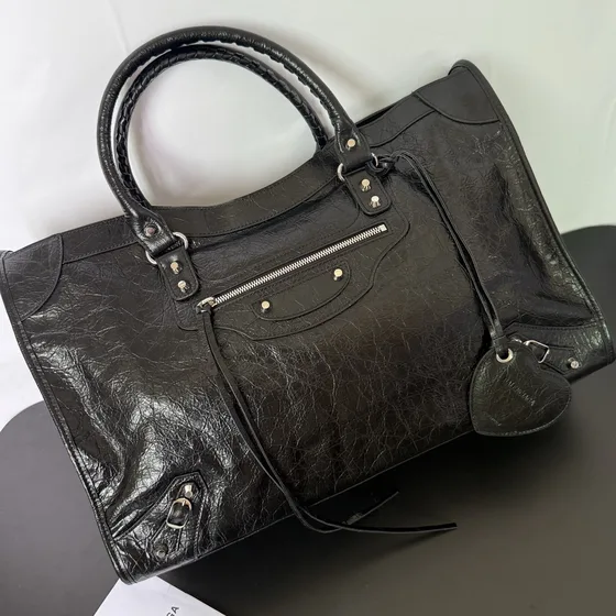 Balenciaga Le City Work Bag Sort Tophåndtak