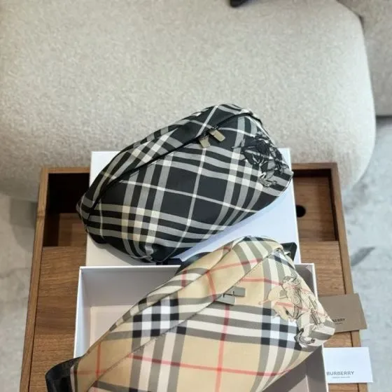 Burberry Check Bum Bag Black Beige Belt Bag