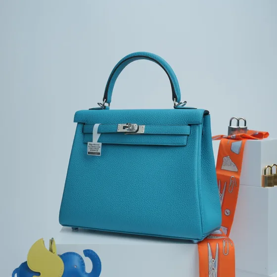 Hermes Kelly Turquoise Tophåndtak