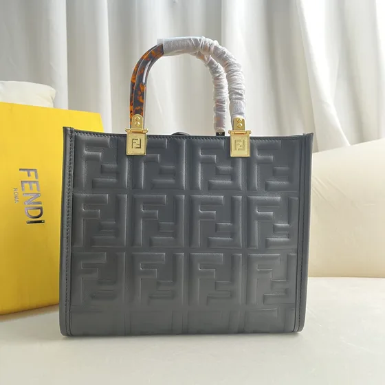Fendi Sunshine Shopper Small Dark Grå Kass