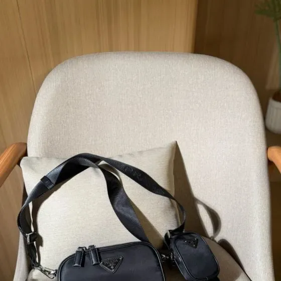 Prada Re-Nylon Shoulder Bag With Pouch Black Crossbody
