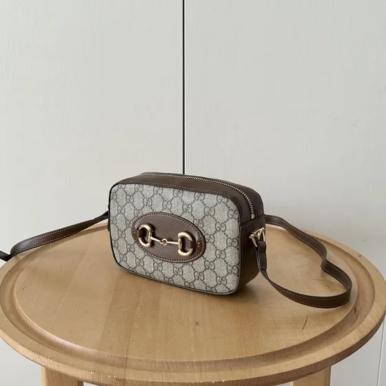Gucci Gucci Horsebit 1955 Small Camera Bag Beige Brown 20 13 6cm Crossbody