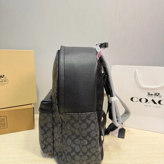 Coach West Rucksack In Signature Leinwand Charcoal/Schwarz Rucksack