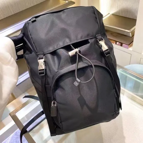Prada Nylon Buckle Backpack Black Backpack