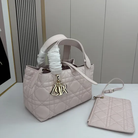 Dior Lady D-Sire สีชมพู 23cm Top Handle