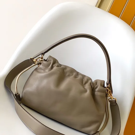 Fendi Mamma Baguette Dove Grey Shoulder Bag