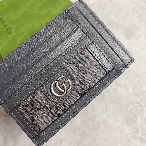 Gucci Gg Marmont Card Holder Gris Card Holder