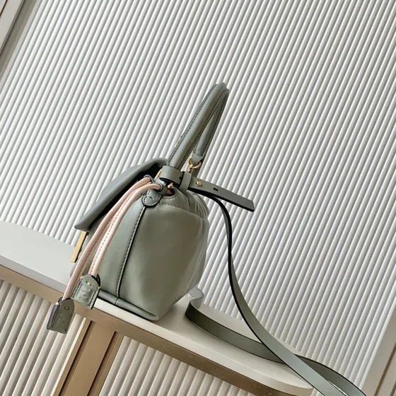 Fendi Mamma Baguette Light Gray Shoulder Bag