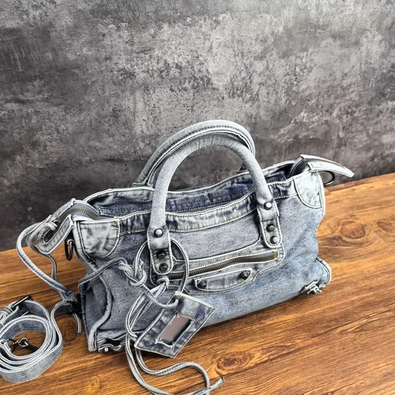 Balenciaga Le City Bag Light Washed Denim Blue Top Handle