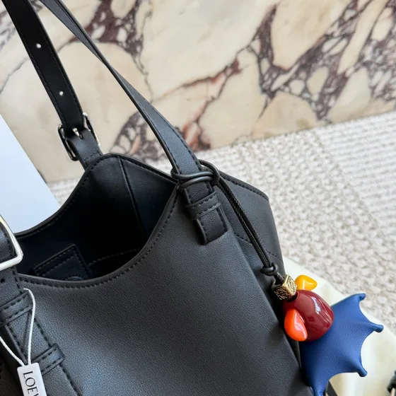 Loewe Compact Hammock Bag Black Top Handle