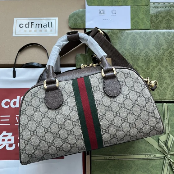 Gucci Ophidia Gg Small Tophåndtag Bag Beige/Brun Tophåndtag