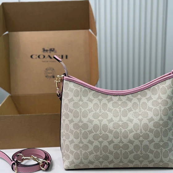 Coach Laurel Skuldertaske Khaki/Lyserød Skuldertaske