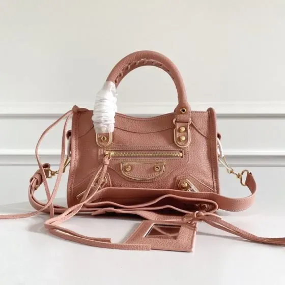 Balenciaga City Mini Metallic Edge Pink Top Handle