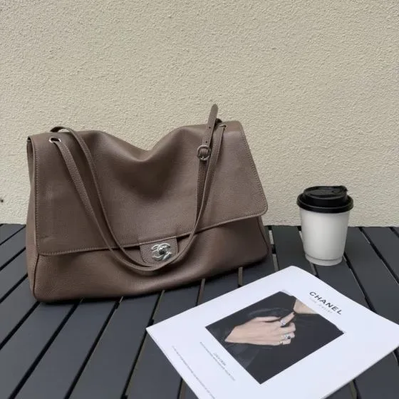 Chanel Classic Flap Elephant Gray Shoulder Bag
