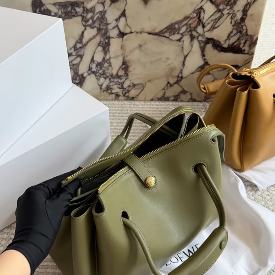 Loewe Cabas Maillon Triomphe Olive Green Top Handle