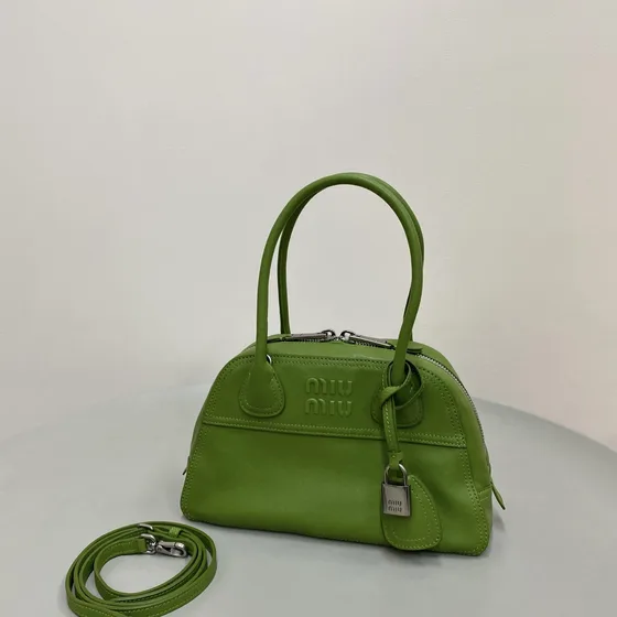 Miu Miu Leather Top-Handle Bag Lime Green Top Handle