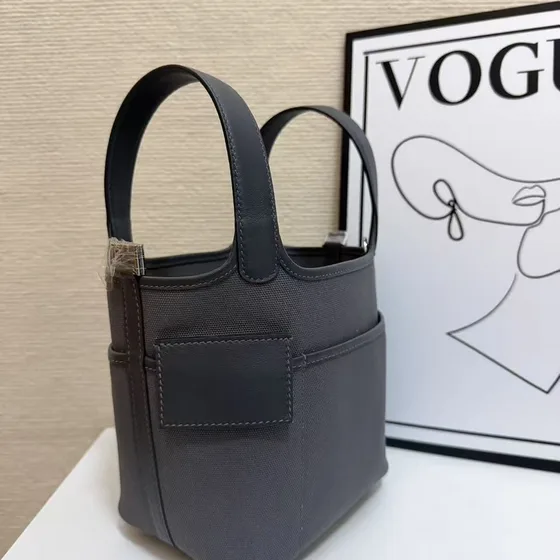 Hermes Picotin Lock Cargo Gray Anse supérieure