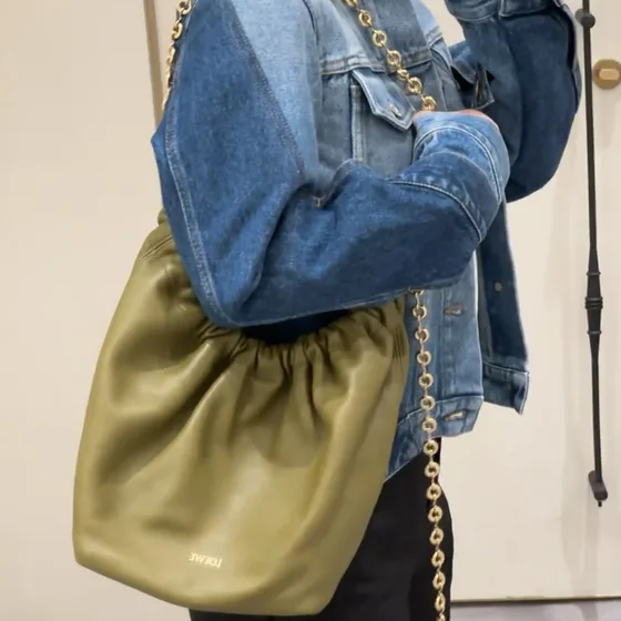 Loewe Squeeze Medium Bag Olive Verde Bolso bandolera