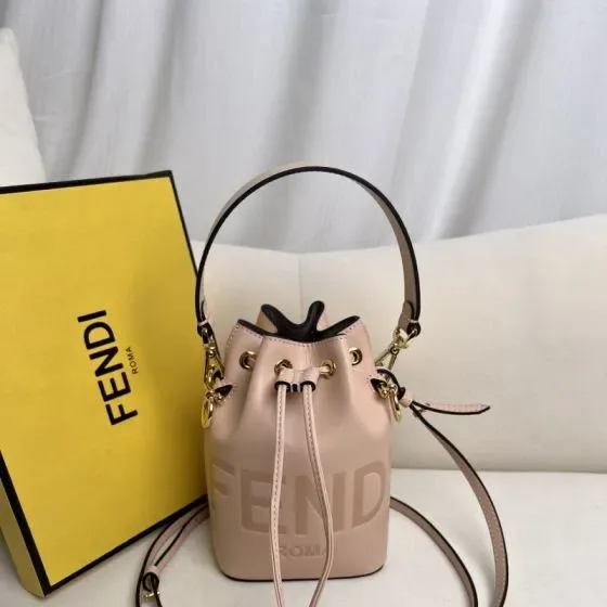 Fendi Mon Tresor Mini Bucket Bag Light Pink Crossbody
