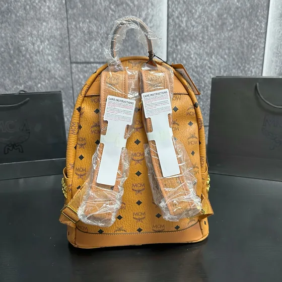 MCM Stark Visetos Mochila Multicolor (Beige/Rosa/Cognac) 30*37cm Mochila