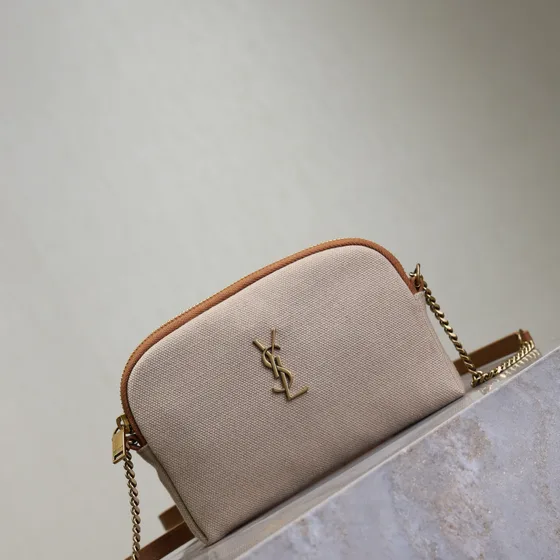 YSL Gaby Zipped Etui With Chain Beige/Braun Crossbody