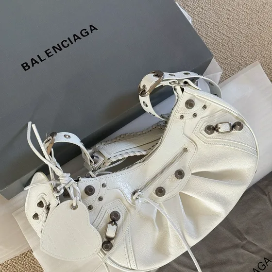 Balenciaga Le Cagole White Shoulder Bag